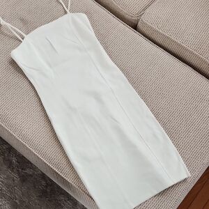 Elegant Off White Spaghetti Strap Dress, NWOT, Small